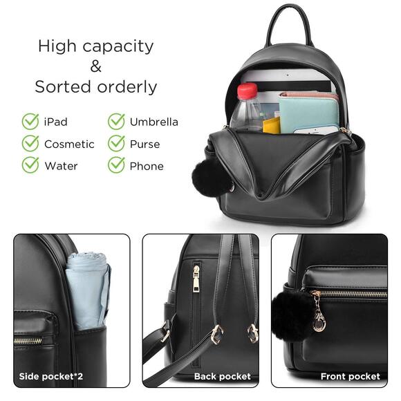 5902 Girls Fashion Backpack Purse Leather Mini Backpack Purse Satchel main image 4